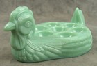 Jadeite Green Glass Hen Chicken 7-cup Deviled Egg Holder Serving Dish New