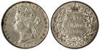 1870 Canada 50 Cents Lcw - Victoria Silver Half Dollar - First Year Km-6