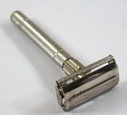 Vintage Unmarked Safety Razor     Long 4  Handle Butterfly Tto Open