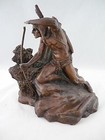 Pair Of Vintage Native American Indian Bronze Bookends
