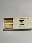 Vtg Duo Restaurant   Bar Matchbox Wooden Matches Unused Modern Lounge Nice