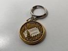 Mockba Vintage Russian Palace Cathedral Keychain Gold Tone Enamel Old Red Star