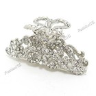 Bridal Wedding White Silver Metal Alloy Rhinestone Crystal Hair Claws Clips New