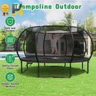 14 Ft Round Trampoline W safety Enclosure Net Outdoor Recreational Trampoline