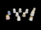 Variety Lot Of 10 Vintage Thimbles Porcelain Ceramic  Awesome    Free Shipping  