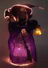 Vintage 18  Porcelain Halloween Witch Figure Cracker Barrel Fiber Optic Animated