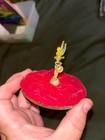 1960 Vtg Walt Disney Productions Tinker Bell Disneyland Red Velvet Pin Cushion