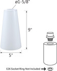 Transitional Opal Glass Shade For Pendant  Vanity   Wall Lights  9-1 8  H