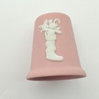 Vintage 1985 Teddy Bear In Christmas Stocking Pink Wedgwood Jasperware Thimble
