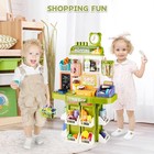 Deao Play Kitchen Playset Grocery Store Pretend Set For Kids Green 