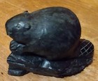 A Wolf Original Handmade In Canada - Beaver Figurine - Soapstone