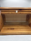 Vintage Wooden Roll Top Bread Box  With Floral Graphics