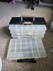 Tackle Or Craft Box  With 4 Trays With Adjustable Segmants