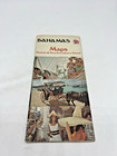 Vintage Bahamas Map Nassau   New Providence Island 1960s Brochure Fold Out Art