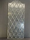 Vtg 1800s 1900s Antique Leaded Glue Chip Glass Window Panel Frosted Etched 10x22