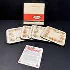 Pimpernel Victorian Set Of 6 Cork Back Acrylic Square Drink Coaster Set England