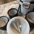Ryan Dvan 432hz 4 Pcs 7 -10  Set Of Frosted Quartz Crystal Singing Bowls W  Bag
