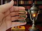 Stack Of Aged  Vintage Books  Imitation Books  Dollhouse Miniature  1 12 