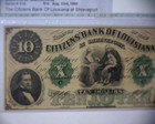 1860  10 Citizens Bank Of Louisana Shreveport Obsolete Banknote    unc    rare    