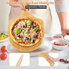 2 Pack Natural Bamboo Pizza Peel 12 Inch  Wood Pizza Paddle Cheese  Fruits