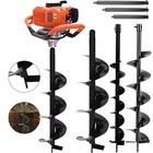 62cc Gas Powered Post Hole Digger W  4 Auger Bits  4 6 8 12    3 Extension Rods