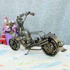 Vintage Rustic Iron Motorcycle Sculpture Collectible Motorbike Model Metal Art