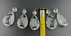 Lot Of 5 Vintage Teardrop Pear Crystal Chandelier Faceted Clear Prism
