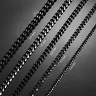 3 6mm 5mm 6mm 7mm 8mm Black Color Stainless Steel Cuban Link Chains Classic Men