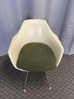 Vintage Burke Chair Fiberglass Shell Mid Century Modern Arm Plastic W Seat Pad
