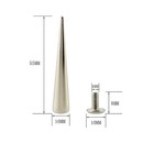 55mm Solid Punk Bullet Large Spikes Metal Leather Rivets Diy Silver Screw On    