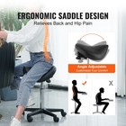 Uimoso Saddle Stool Rolling Chair Saddle Chair With Wheels Thickened Pu Leather