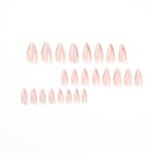 24pcs French Winter False Nail Short Almond Press On Nails For Nail Art Salon