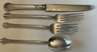 1939 Towle Sterling Silver  silver Plumes  4 Piece Place Setting Fork Knife Spn