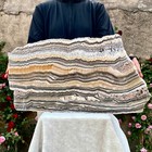 11 7lb Natural Banding Zebra Calcite Polished Slab Crystal Reiki Healing