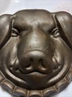 19th Century German Cast Iron Pig Head Souse Pan Mould 11    By 9   