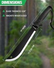 19  Black Jungle Machete Tactical Survival Hunting Fixed Blade Sawback   Sheath