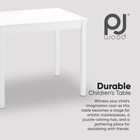 Pj Wood Durable Children s Table For Creative Play  Puzzles And Games  White