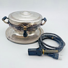 Vtg Antique Montgomery Ward   Co  Blue Line Electric Waffle Iron Maker Art Deco