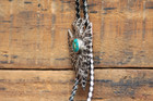 Vtg Hand Made Heavy Sterling Silver Cast Arrowhead Turquoise Western Bolo Tie
