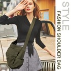 Canvas Messenger Bag Large Hobo Crossbody Bags With Multiple Pockets school V   