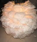 Feather Shade Table Lamp Bedside Desk Night Light Warm Ambiance Gold Tone Base