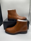Alfani Men s Brown Liam Round Toe Pull On Side Zip Boots Nwb