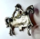 Vintage Sterling Gothic Knight On Horse Pin Brooch 925 Silver