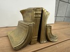 Vintage Craftsman Brass Open Book Bookends 5in Art Deco Philadelphia Mfg Co Pmc