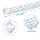 2ft 4ft 5ft 6ft 8ft 120w Led Shop Light Fixture 6000k 8foot Led Tube Light Bulbs