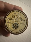 Antique Oakville Puritan Pyramid Wooden Pin Cushion Holder No 17 Scovill Sewing