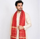 Men Stole Designer Wedding Chunni Indian Handmade Groom Silk Maroon Dupatta