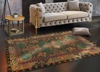 Donegal Arts   Crafts Handmade 100  Wool Area Rug Dark Gray green 8  X 10 