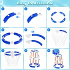 Pool Basketball Hoop With Backboard  Floating Toys For Child-sized  Blue 