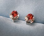 3mm Petite Round Intense Red Mozambique Garnet   925 Sterling Silver Studs 